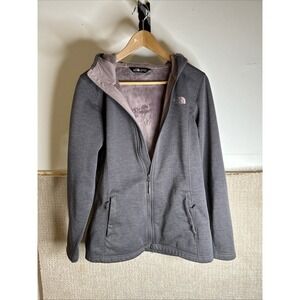 The North Face Women's Gray Hooded Jacket RN 61661 CA 30516 Purple Warm Lining